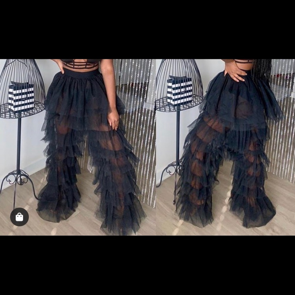 Black Tulle Pants